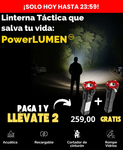 *PAGA 1 y LLÉVATE 2* Linterna Indestructible Súper Potente 6 en 1 PowerLUMEN™