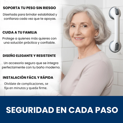 BARRA DE APOYO ANTIDESLIZANTE PARA BAÑO CON VENTOSA  – IDEAL PARA ADULTOS MAYORES