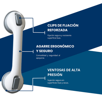 BARRA DE APOYO ANTIDESLIZANTE PARA BAÑO CON VENTOSA  – IDEAL PARA ADULTOS MAYORES