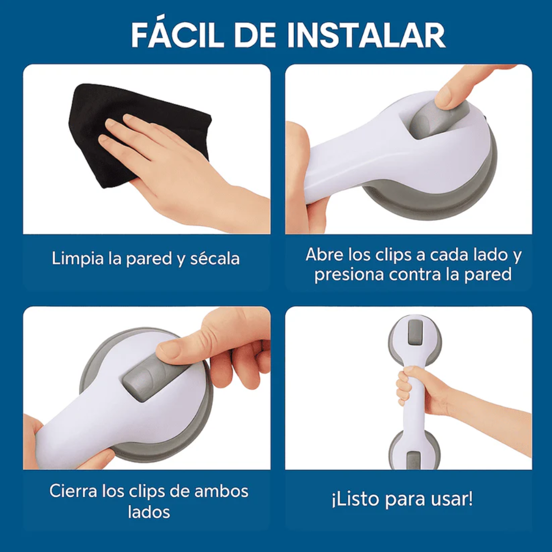 BARRA DE APOYO ANTIDESLIZANTE PARA BAÑO CON VENTOSA  – IDEAL PARA ADULTOS MAYORES