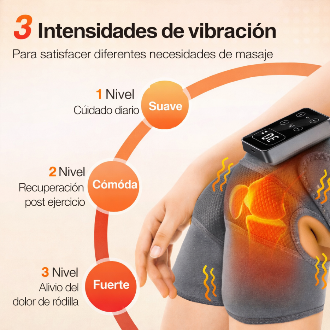 Masajeador de Rodilla 3 En 1 - Terapia De Luz Roja Con Masaje De Calor Y Vibración