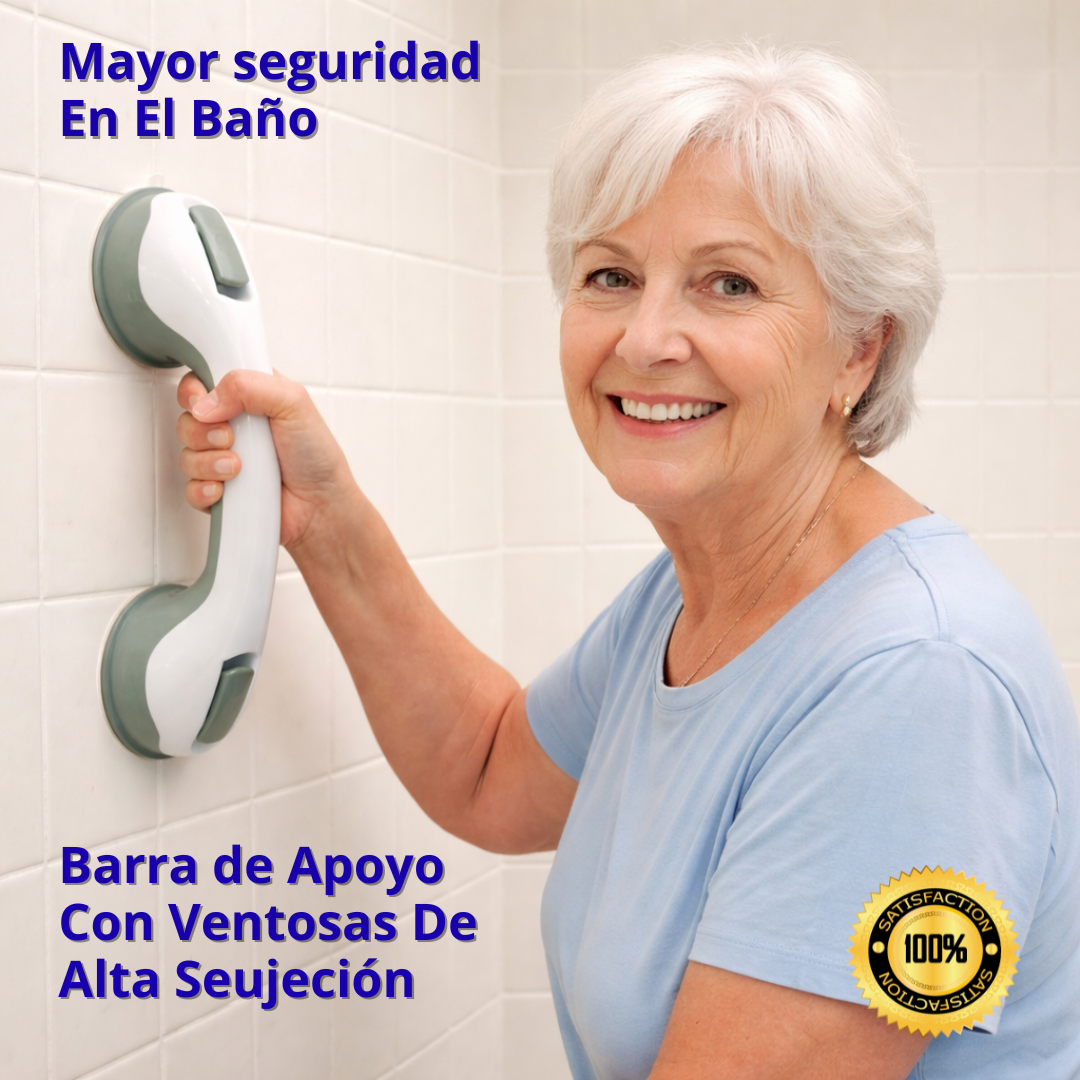 BARRA DE APOYO ANTIDESLIZANTE PARA BAÑO CON VENTOSA  – IDEAL PARA ADULTOS MAYORES